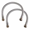 Hausen 16-Inch Stainless Steel Faucet Connector 3/8'' C X 1/2"C , Faucet Supply Line, 2PK HA-FC-109